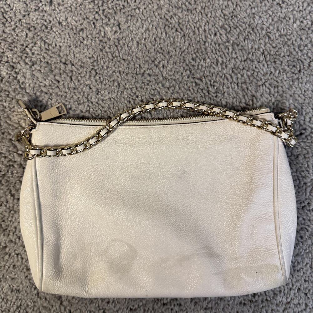 Coach Carrie Cross Body Bag Purse Womens Medium White Leather Chain Zip F22212 - Picture 4 of 12